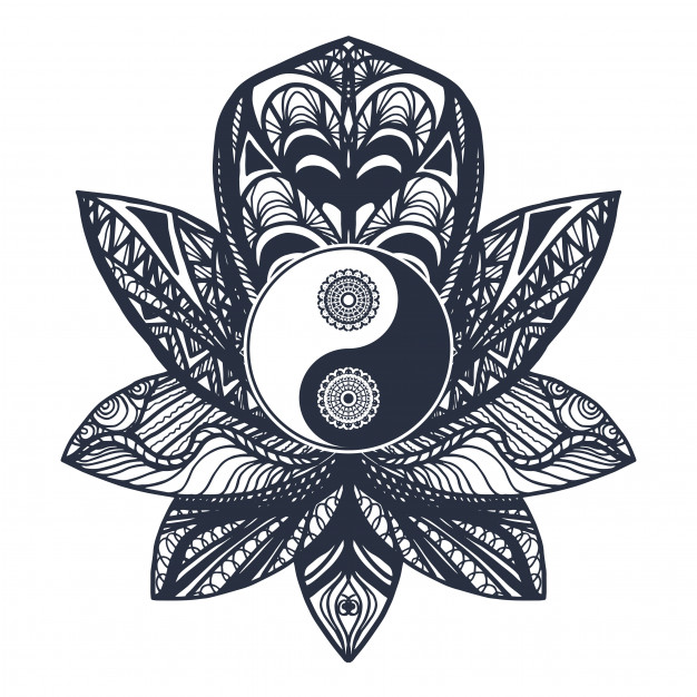 vintage-yin-yang-lotus_71609-1171